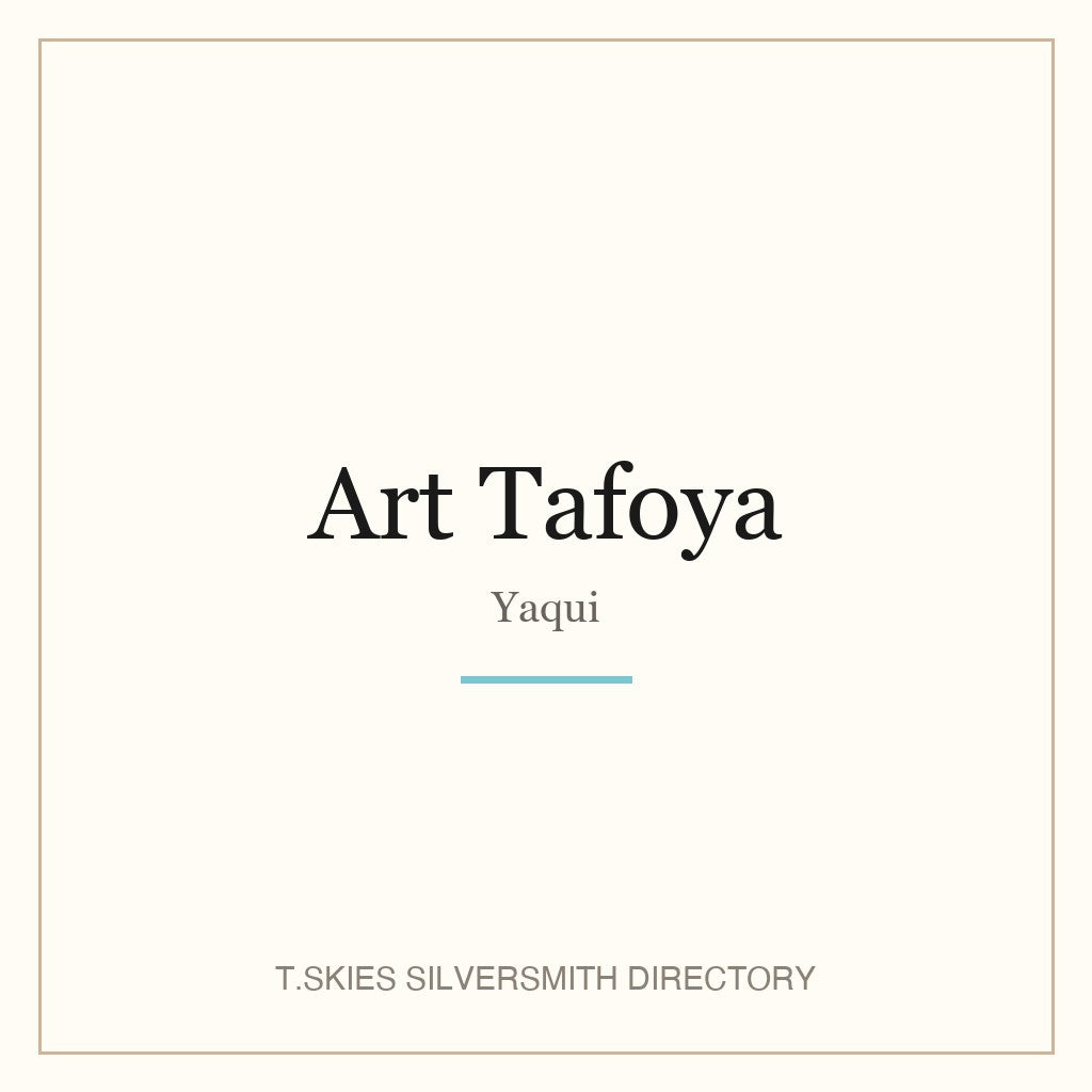 Name-card for Art Tafoya (Yaqui silversmith) — T.Skies Silversmith Directory