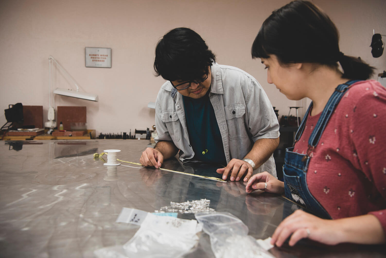 Students at work on real production in the T.Skies studio