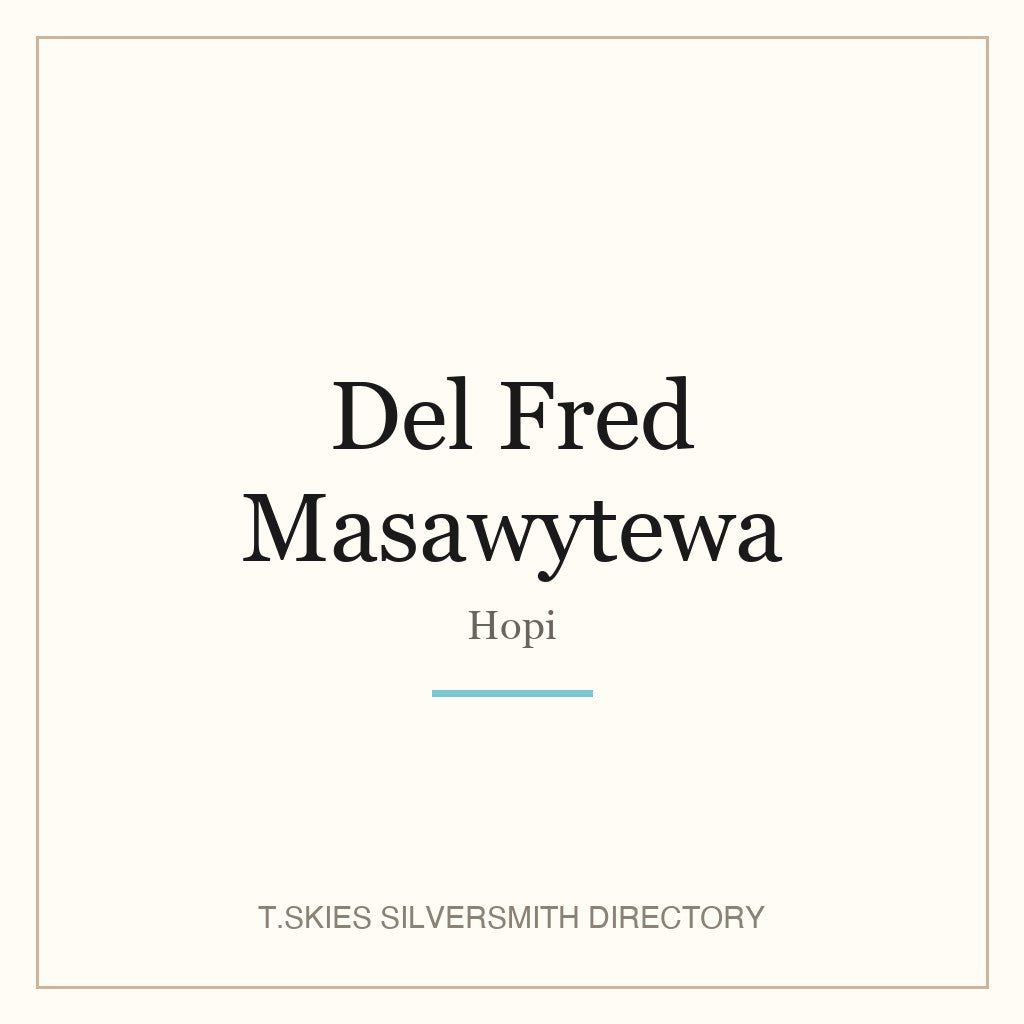 Name-card for Del Fred Masawytewa (Hopi)