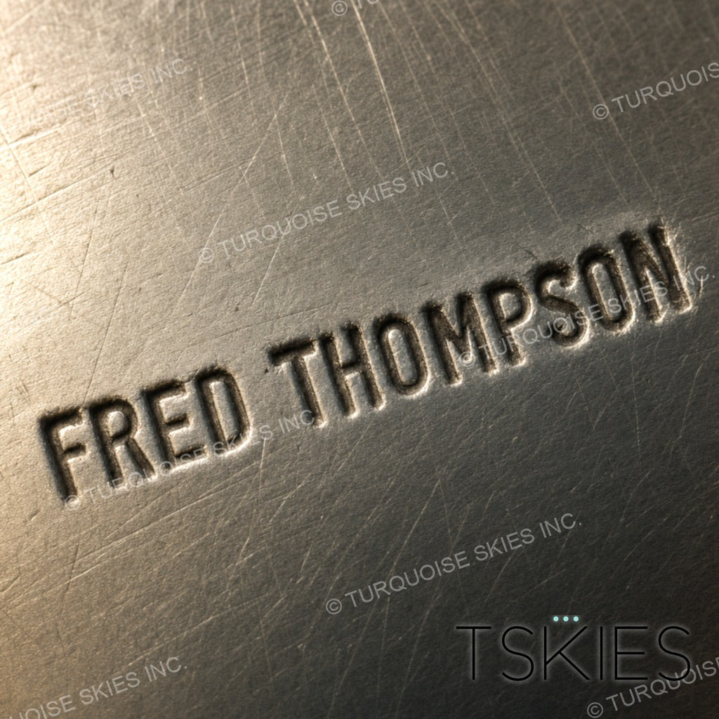 Documented sterling silver hallmark of Fred Thompson, Navajo silversmith - Native American maker's mark