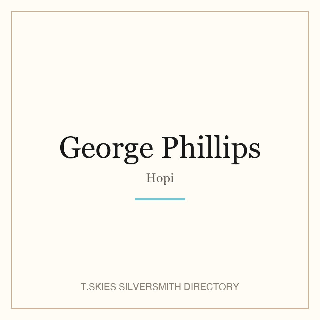 Name-card for George Phillips (Hopi silversmith) — T.Skies Silversmith Directory