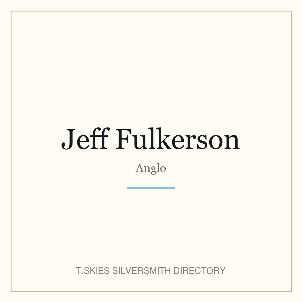 Name-card for Jeff Fulkerson (Anglo silversmith) — T.Skies Silversmith Directory