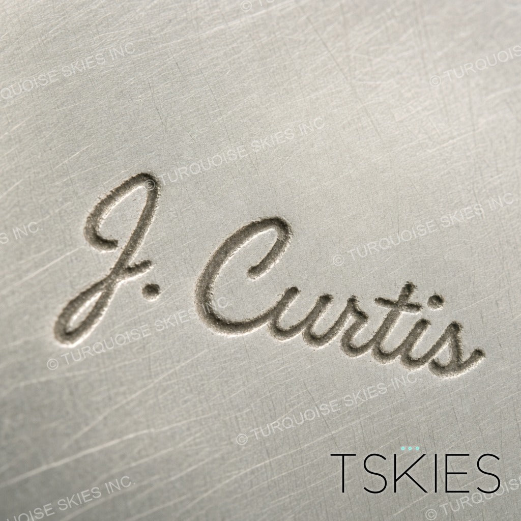 Documented sterling silver hallmark of Jennifer Curtis, Navajo silversmith - Native American maker's mark