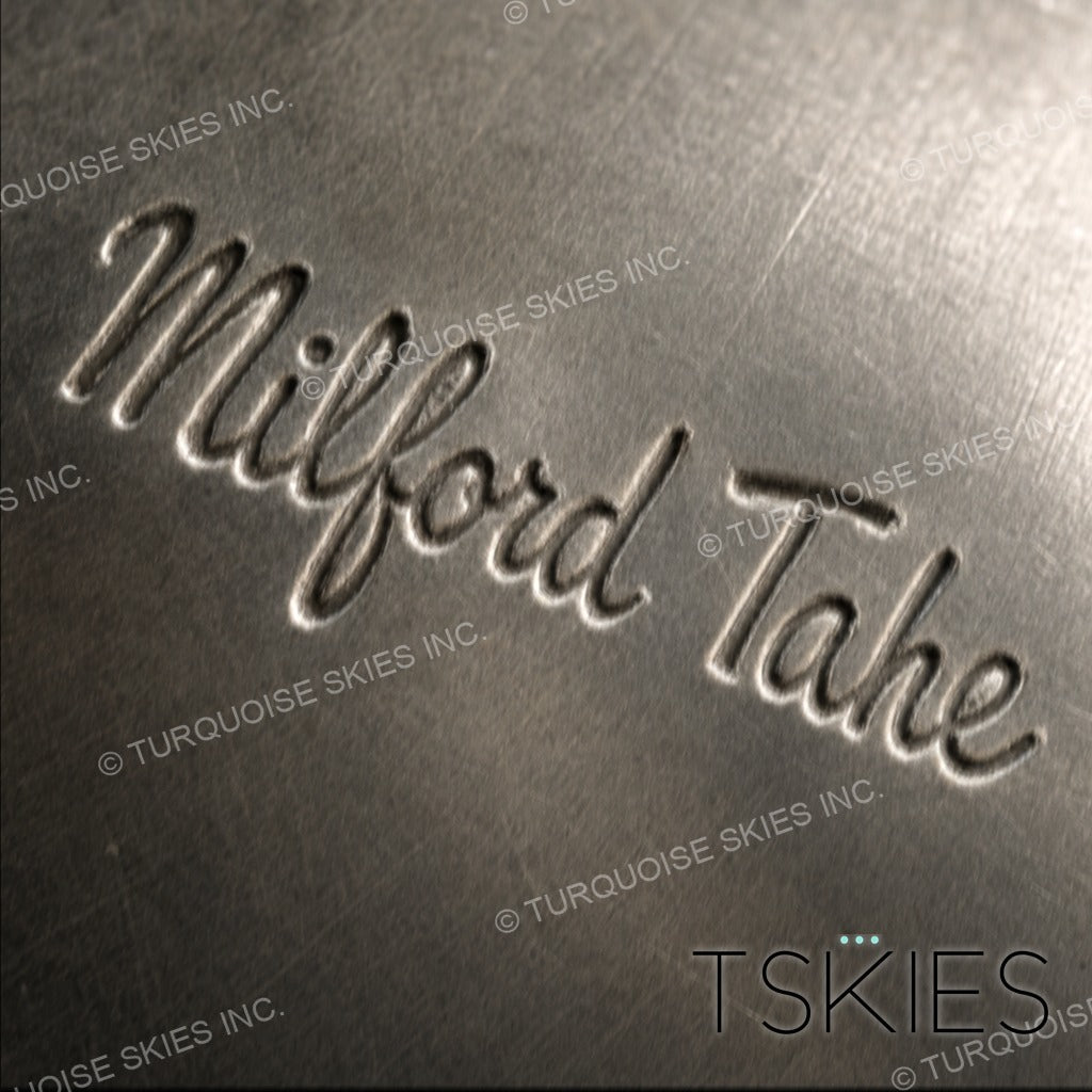 Documented sterling silver hallmark of Milford Tahe, Navajo silversmith - Native American maker's mark