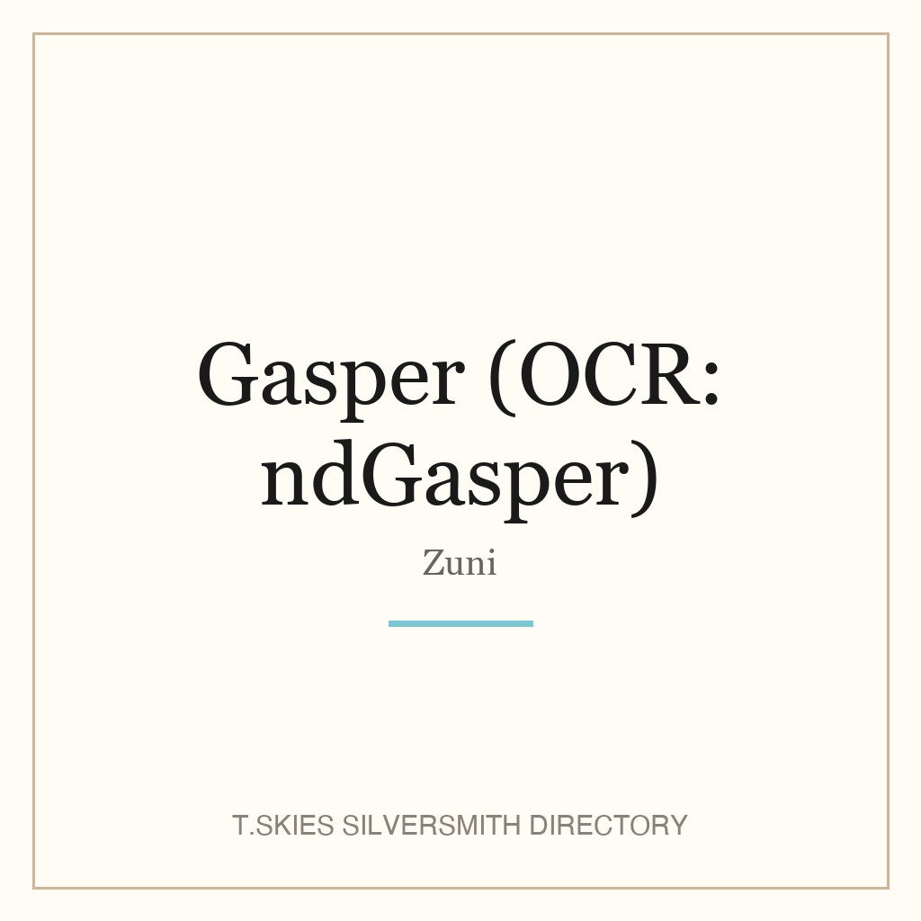 Name-card for Gasper (OCR: ndGasper) (Zuni)