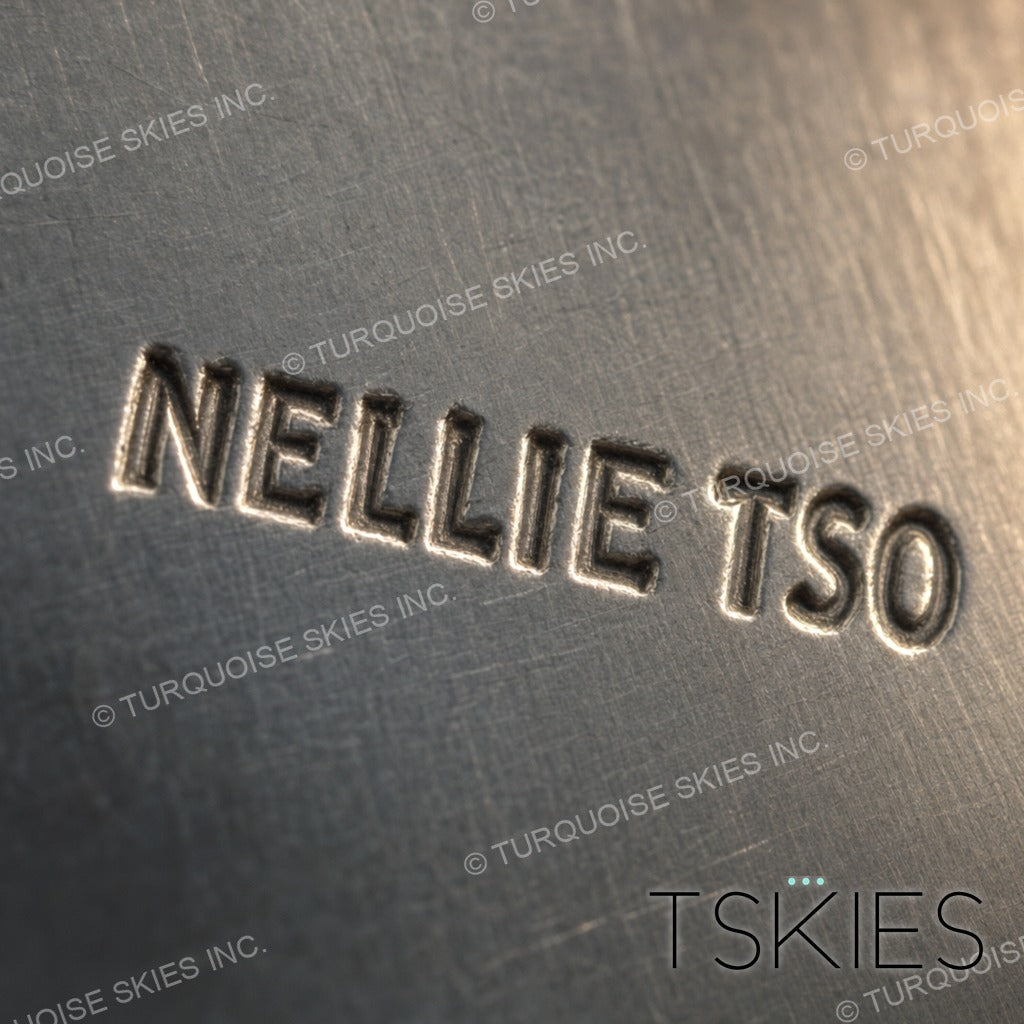 Documented sterling silver hallmark of Nellie Tso, Navajo silversmith - Native American maker's mark