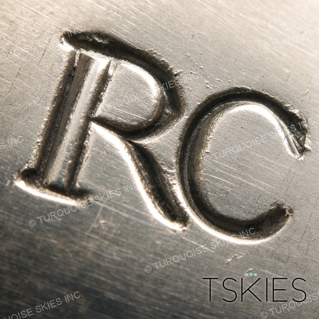 Documented sterling silver hallmark of Ric Charlie, Navajo silversmith - Native American maker's mark