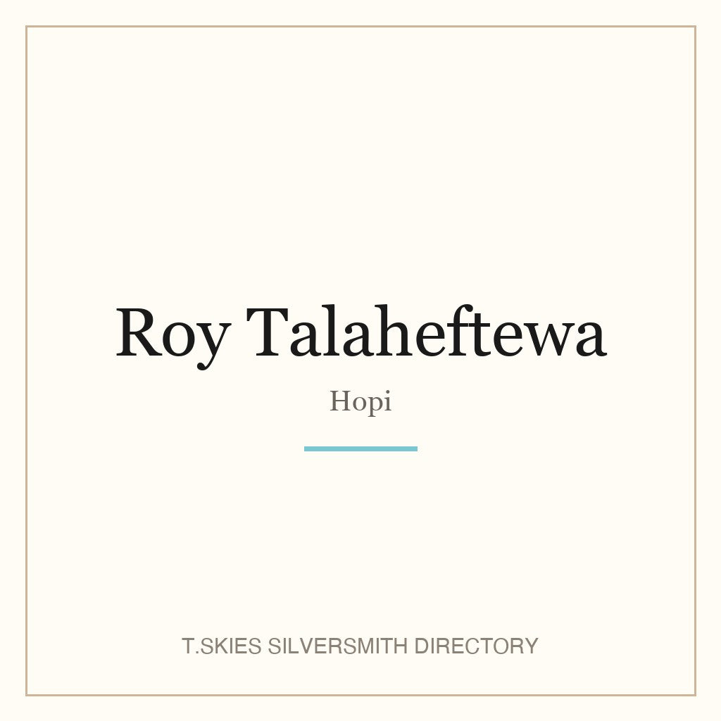 Name-card for Roy Talaheftewa (Hopi silversmith) — T.Skies Silversmith Directory