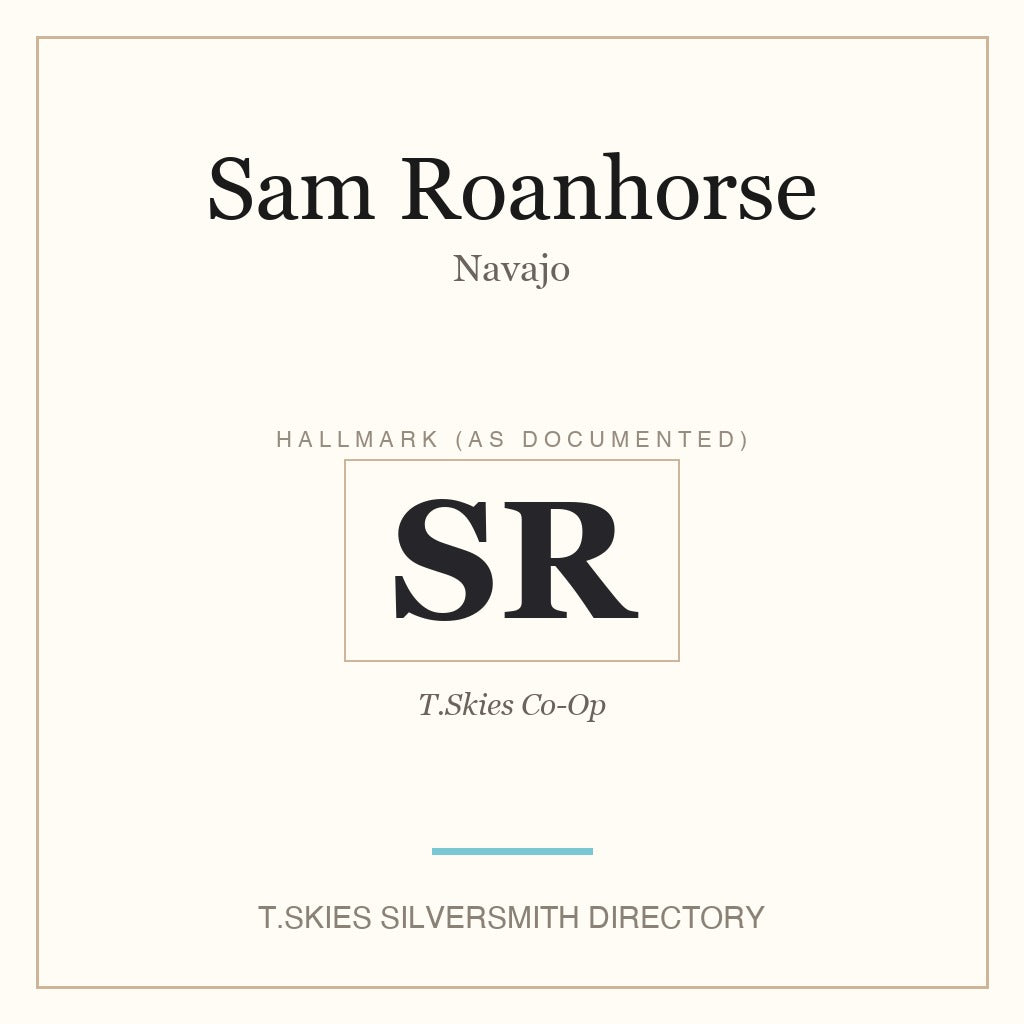 Name card for Sam Roanhorse — T.Skies Silversmith Directory