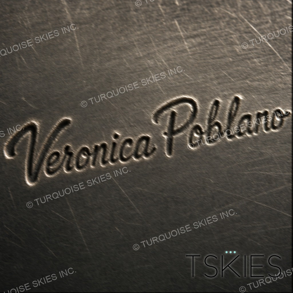 Documented sterling silver hallmark of Veronica Poblano, Zuni silversmith - Native American maker's mark