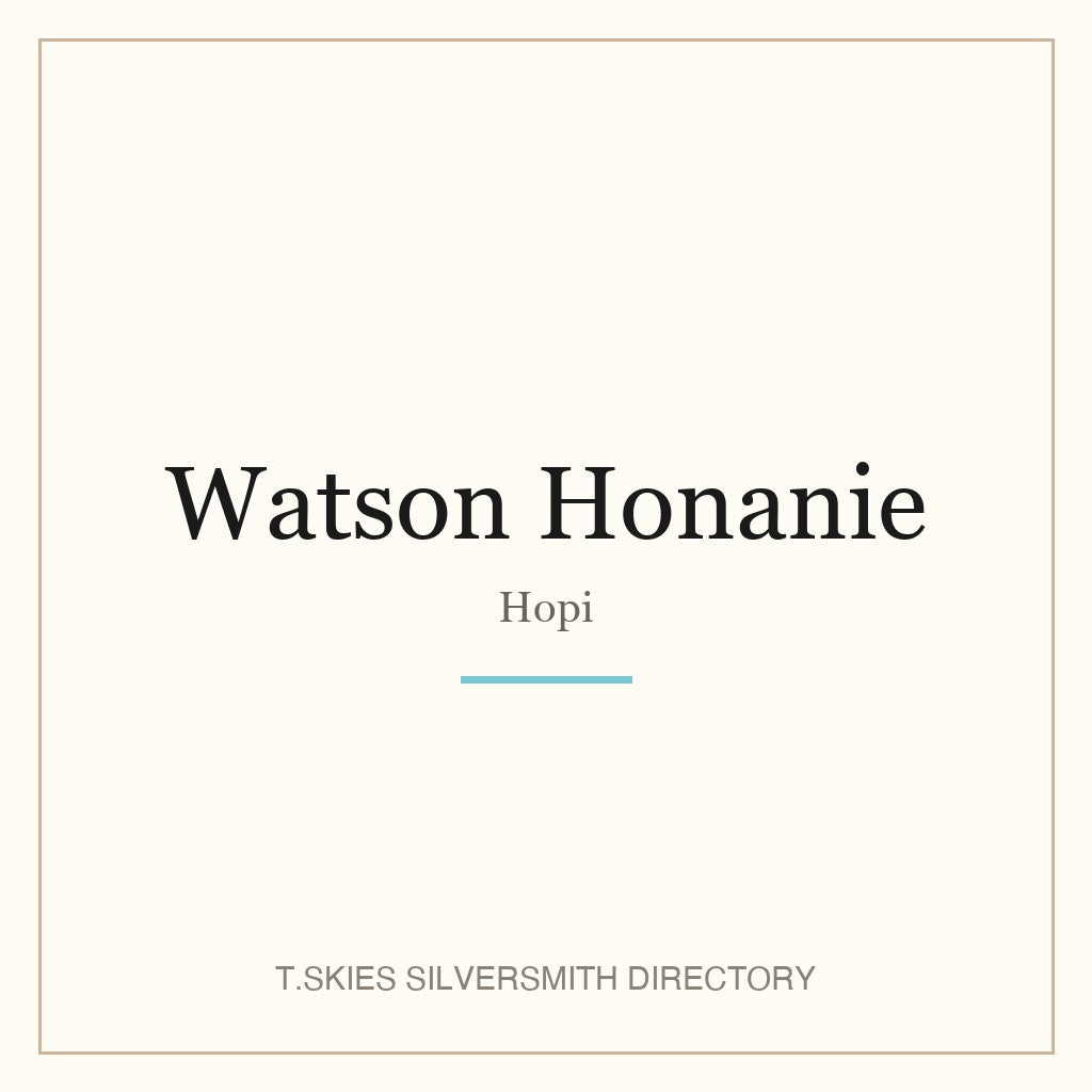 Name-card for Watson Honanie (Hopi silversmith) — T.Skies Silversmith Directory